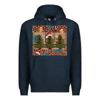 Navy Christmas trees leopard Premium Hoodie - AdoDesignShop