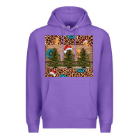 Purple Christmas trees leopard Premium Hoodie - AdoDesignShop