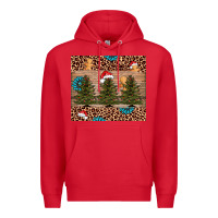 Red Christmas trees leopard Premium Hoodie - AdoDesignShop