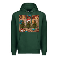 Sports Green Christmas trees leopard Premium Hoodie - AdoDesignShop