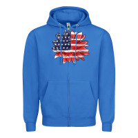 True Royal american flag sunflower Zipper Hoodie - MaliasSmallBusiness