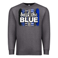 Charcoal Heather Back the blue brushstrokes Premium Sweatshirt - Neo Western
