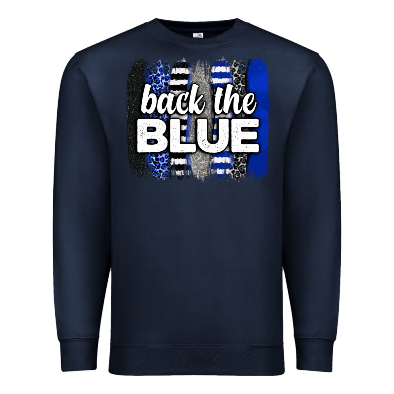 Back The Blue Brushstrokes Premium Sweatshirt by Neo Western | Teevron