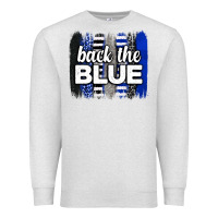 Oatmeal Heather Back the blue brushstrokes Premium Sweatshirt - Neo Western