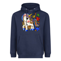 Navy autism unicorn Heavyweight Hoodie - Zillion Design Studio