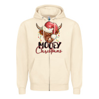 Sandshell mooey christmas Zipper Hoodie - MaliasSmallBusiness