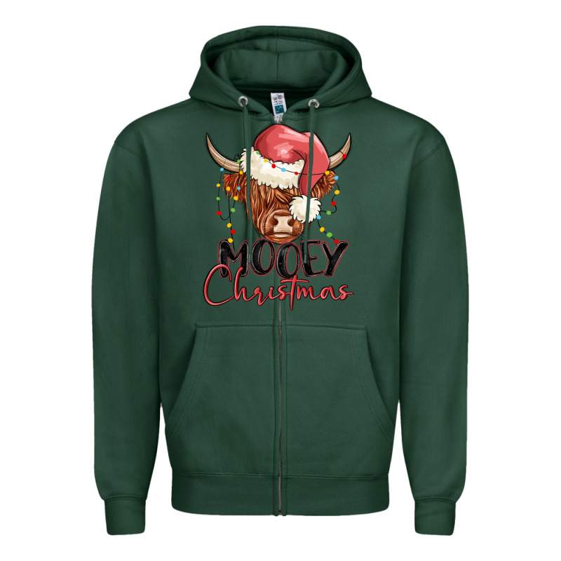 Mooey Christmas Zipper Hoodie by MaliasSmallBusiness | Teevron