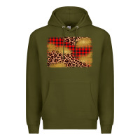 Army Green christmas leopard glitter background Premium Hoodie - AdoDesignShop
