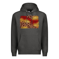 Charcoal Heather christmas leopard glitter background Premium Hoodie - AdoDesignShop
