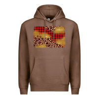 Chestnut christmas leopard glitter background Premium Hoodie - AdoDesignShop