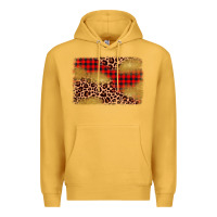 Mustard christmas leopard glitter background Premium Hoodie - AdoDesignShop