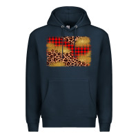 Navy christmas leopard glitter background Premium Hoodie - AdoDesignShop