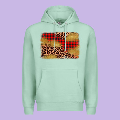 Christmas Leopard Glitter Background Premium Hoodie Designed By Adodesignshop