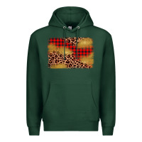 Sports Green christmas leopard glitter background Premium Hoodie - AdoDesignShop