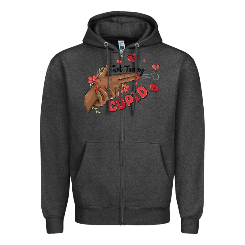 Not Today Cupid Zipper Hoodie by MaliasSmallBusiness | Teevron