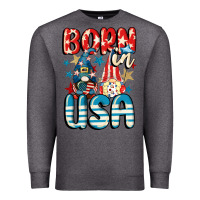 Charcoal Heather Born in USA gnomes 4th of July Premium Sweatshirt - CowGirlArtShop