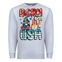 Heather Grey Born in USA gnomes 4th of July Premium Sweatshirt - CowGirlArtShop