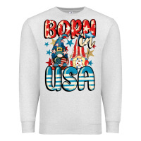 Oatmeal Heather Born in USA gnomes 4th of July Premium Sweatshirt - CowGirlArtShop