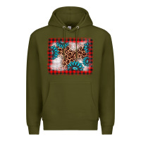 Army Green Christmas gemstone leopard background Premium Hoodie - AdoDesignShop