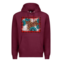 Burgundy Christmas gemstone leopard background Premium Hoodie - AdoDesignShop