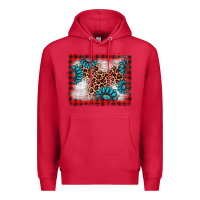 Cardinal Christmas gemstone leopard background Premium Hoodie - AdoDesignShop