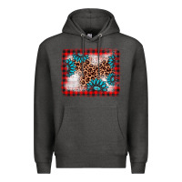 Charcoal Heather Christmas gemstone leopard background Premium Hoodie - AdoDesignShop