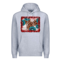 Heather Grey Christmas gemstone leopard background Premium Hoodie - AdoDesignShop
