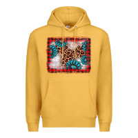 Mustard Christmas gemstone leopard background Premium Hoodie - AdoDesignShop