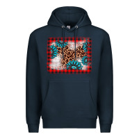 Navy Christmas gemstone leopard background Premium Hoodie - AdoDesignShop