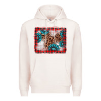 Pale Pink Christmas gemstone leopard background Premium Hoodie - AdoDesignShop