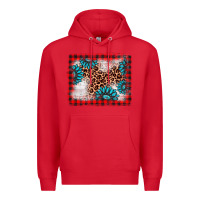Red Christmas gemstone leopard background Premium Hoodie - AdoDesignShop