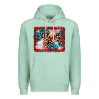 Seafoam Christmas gemstone leopard background Premium Hoodie - AdoDesignShop