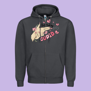 Not Today Cupid Zipper Hoodie Designed By Maliassmallbusiness