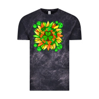 Cloud Black sunflower with st patricks smiley face and shamrock with glitter Vintage Tee - Artiststas