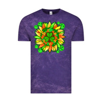 Sunflower With St Patricks Smiley Face And Shamrock With Glitter Vintage Tee | Teevron