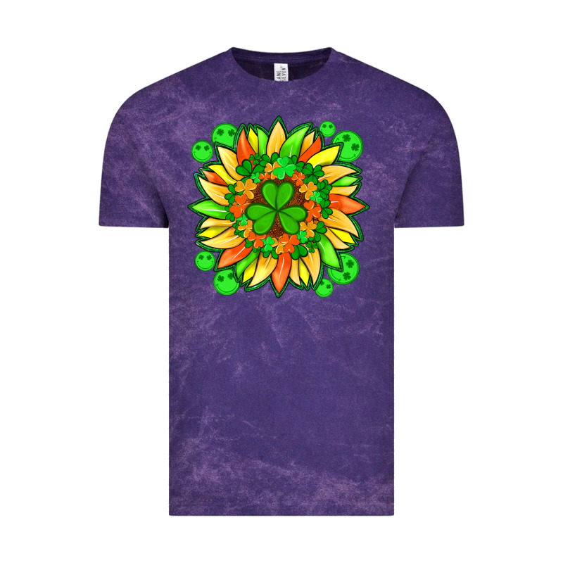 Sunflower With St Patricks Smiley Face And Shamrock With Glitter Vintage Tee by Artiststas | Teevron