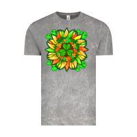 Cloud Rock sunflower with st patricks smiley face and shamrock with glitter Vintage Tee - Artiststas