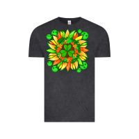 Vintage Black sunflower with st patricks smiley face and shamrock with glitter Vintage Tee - Artiststas