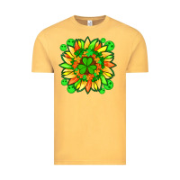 Vintage Mustard sunflower with st patricks smiley face and shamrock with glitter Vintage Tee - Artiststas