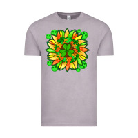 Vintage Zinc sunflower with st patricks smiley face and shamrock with glitter Vintage Tee - Artiststas