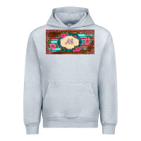 Heather Grey preview western pink flovers leopard serape   license plate template Urban Hoodie - BarkalooDesign