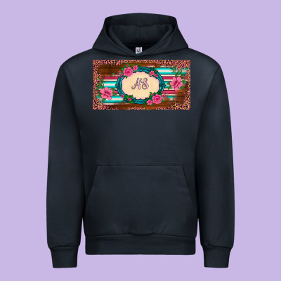 Preview Western Pink Flovers Leopard Serape   License Plate Template Urban Hoodie Designed By Barkaloodesign