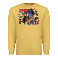Antique Gold Born to be free 4th of july Premium Sweatshirt - CowGirlArtShop