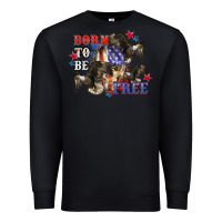 Black Born to be free 4th of july Premium Sweatshirt - CowGirlArtShop