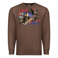 Chestnut Born to be free 4th of july Premium Sweatshirt - CowGirlArtShop