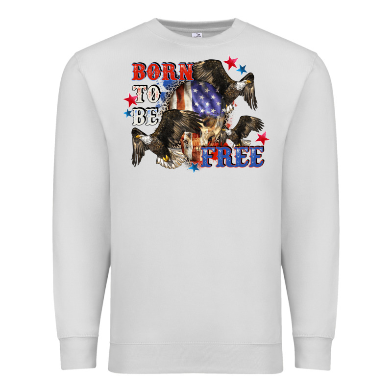 Born To Be Free 4th Of July Premium Sweatshirt by CowGirlArtShop | Teevron