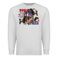 Dove Grey Born to be free 4th of july Premium Sweatshirt - CowGirlArtShop