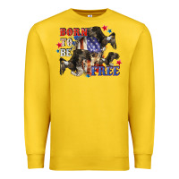 Lemon Born to be free 4th of july Premium Sweatshirt - CowGirlArtShop