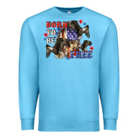 Ocean Blue Born to be free 4th of july Premium Sweatshirt - CowGirlArtShop