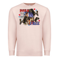 Pale Pink Born to be free 4th of july Premium Sweatshirt - CowGirlArtShop